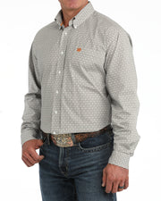 Cinch Men's Org/Wht Diamond LS MTW1106133.