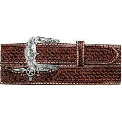 Natural Trophy Steer Head Belt.
