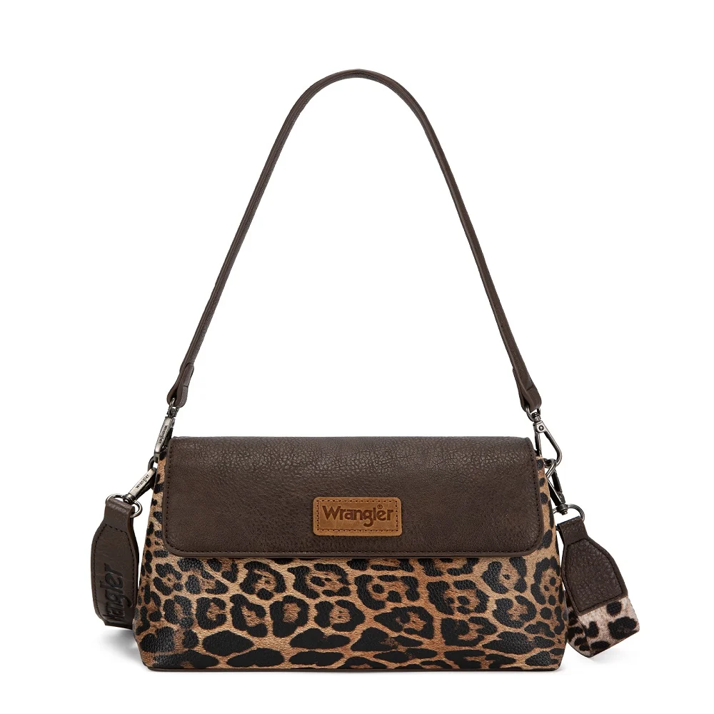Wrangler Flap Shoulder Crossbody Bag Leopard/Coffee WG-HB-573-2003-LP-CF.