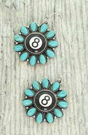 SP Sophia Collection 8 Ball Concho Earrings E17325SBBL