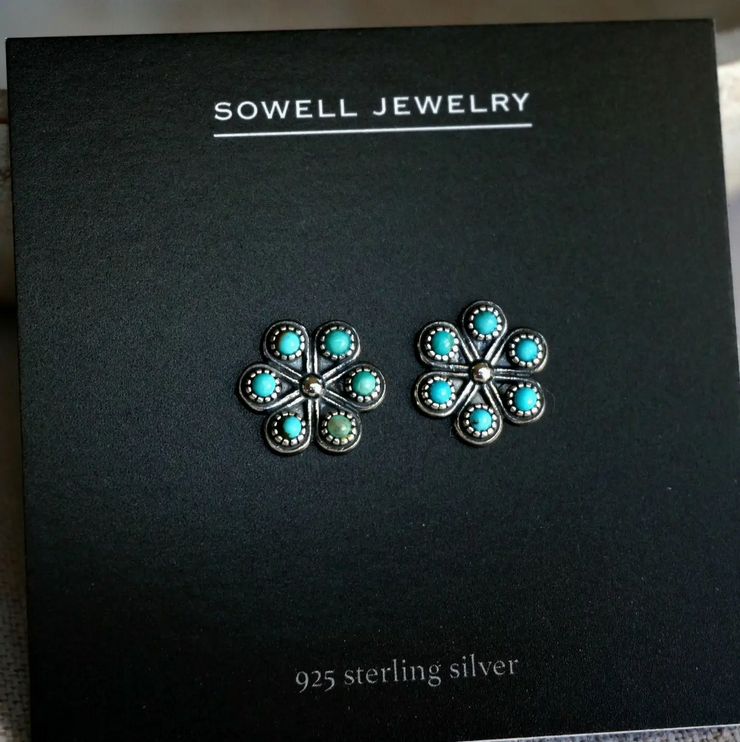 Sowell Jewelry Iris Turquoise Stud Earrings ET03