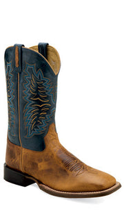 Old West Men's Blue and Tan Western Boot BSM1897 C4