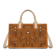 Trinity Ranch Brown Tooled Leather Tote Bag TR214-8802BR.