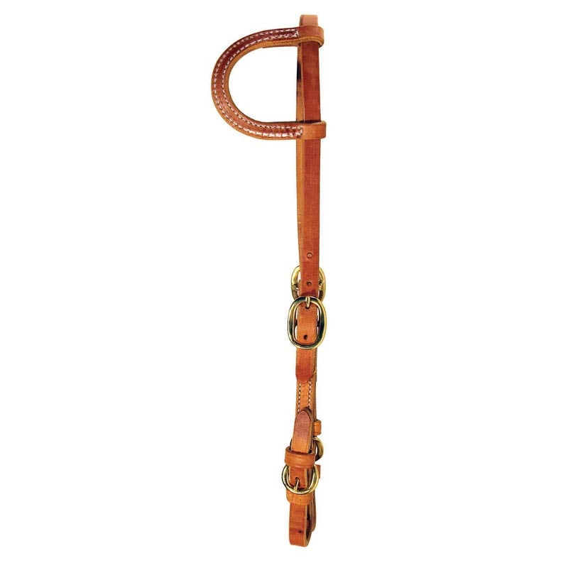 Berlin Custom Leather Sliding One Ear Headstall with Buckle Cheek H152