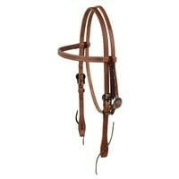 Berlin Leather Browband Floral Buckle Headstall.