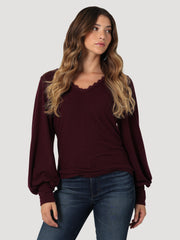 Wrangler Women's Retro Lace Neck Blouse 2336509