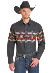 Panhandle Slim Men's Aztec Border Print Snap Front Shirt