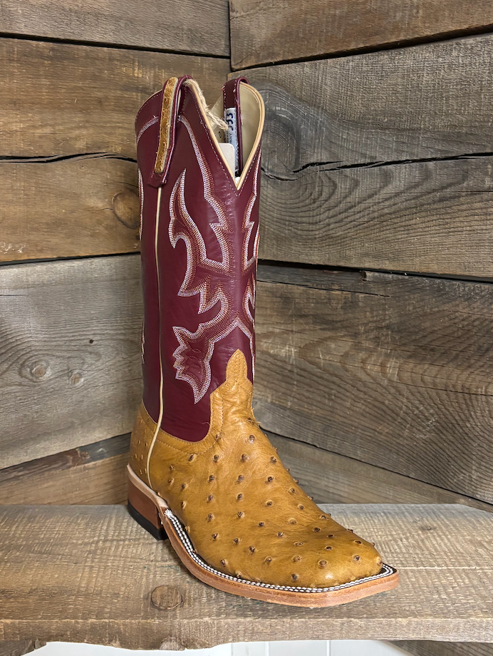 Anderson Bean Men's Tan Full Quill Ostrich Boot 360531