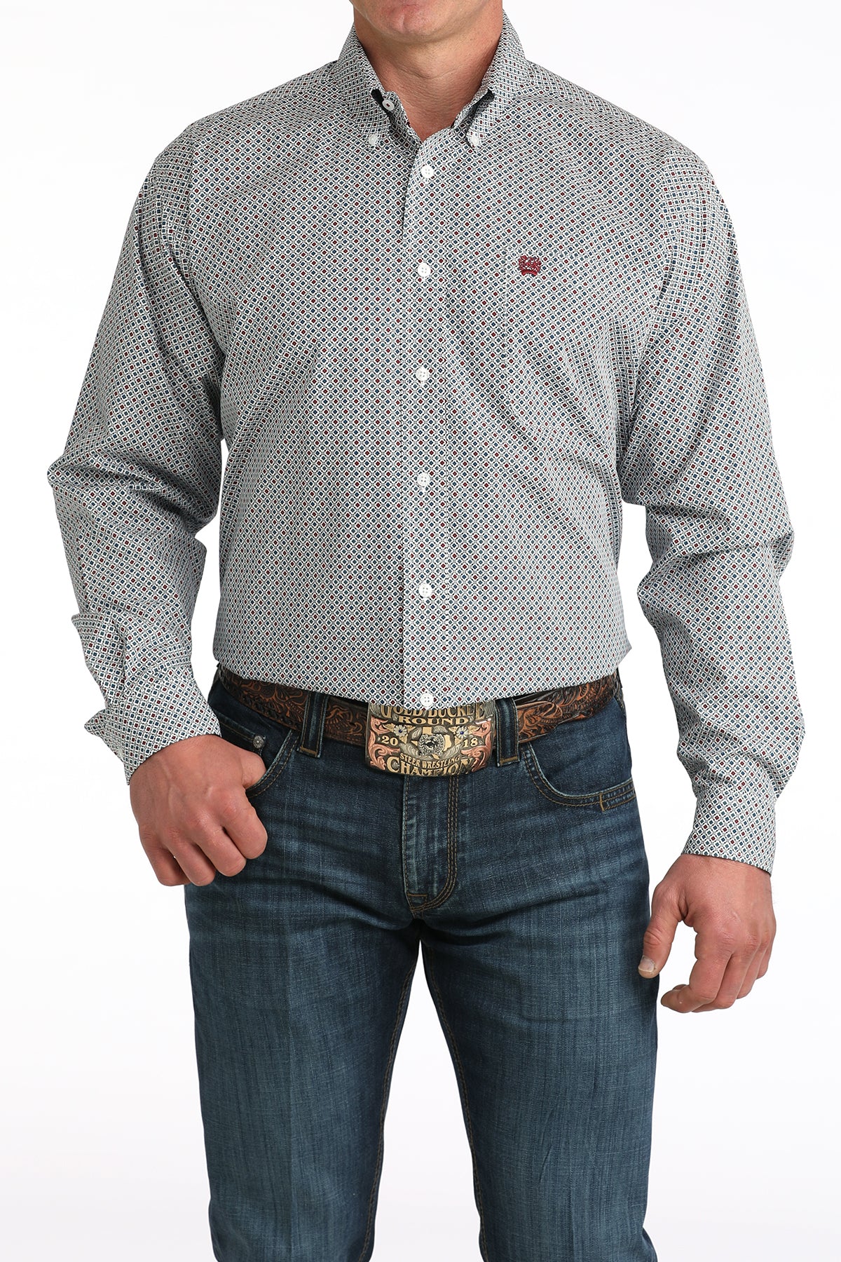 Cinch Men's Patterned Long Sleeve Shirt MTW1106050