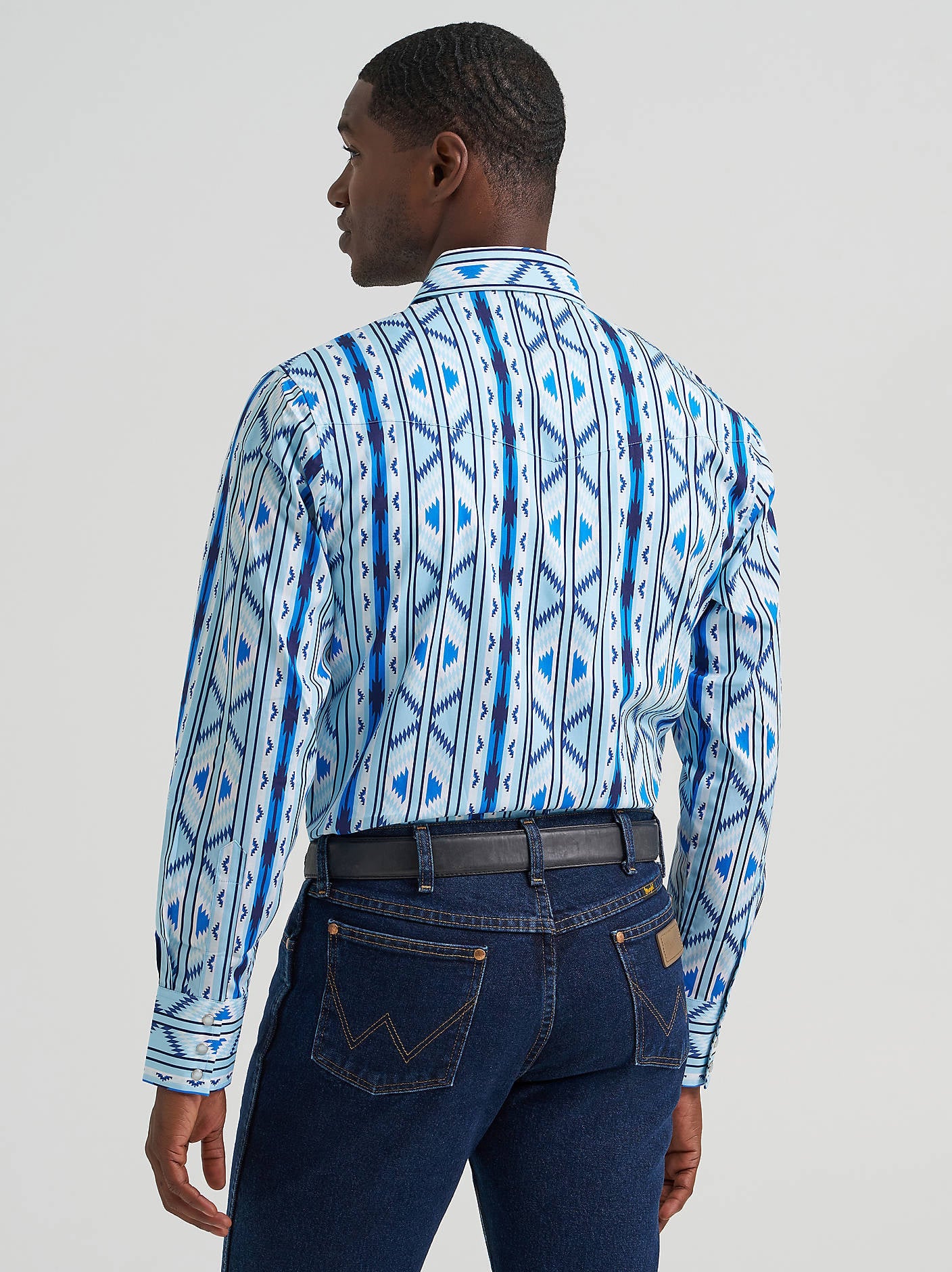Wrangler Men's Blue Checotah Long Sleeve Snap Shirt LS 2379225