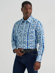 Wrangler Men's Blue Checotah Long Sleeve Snap Shirt LS 2379225