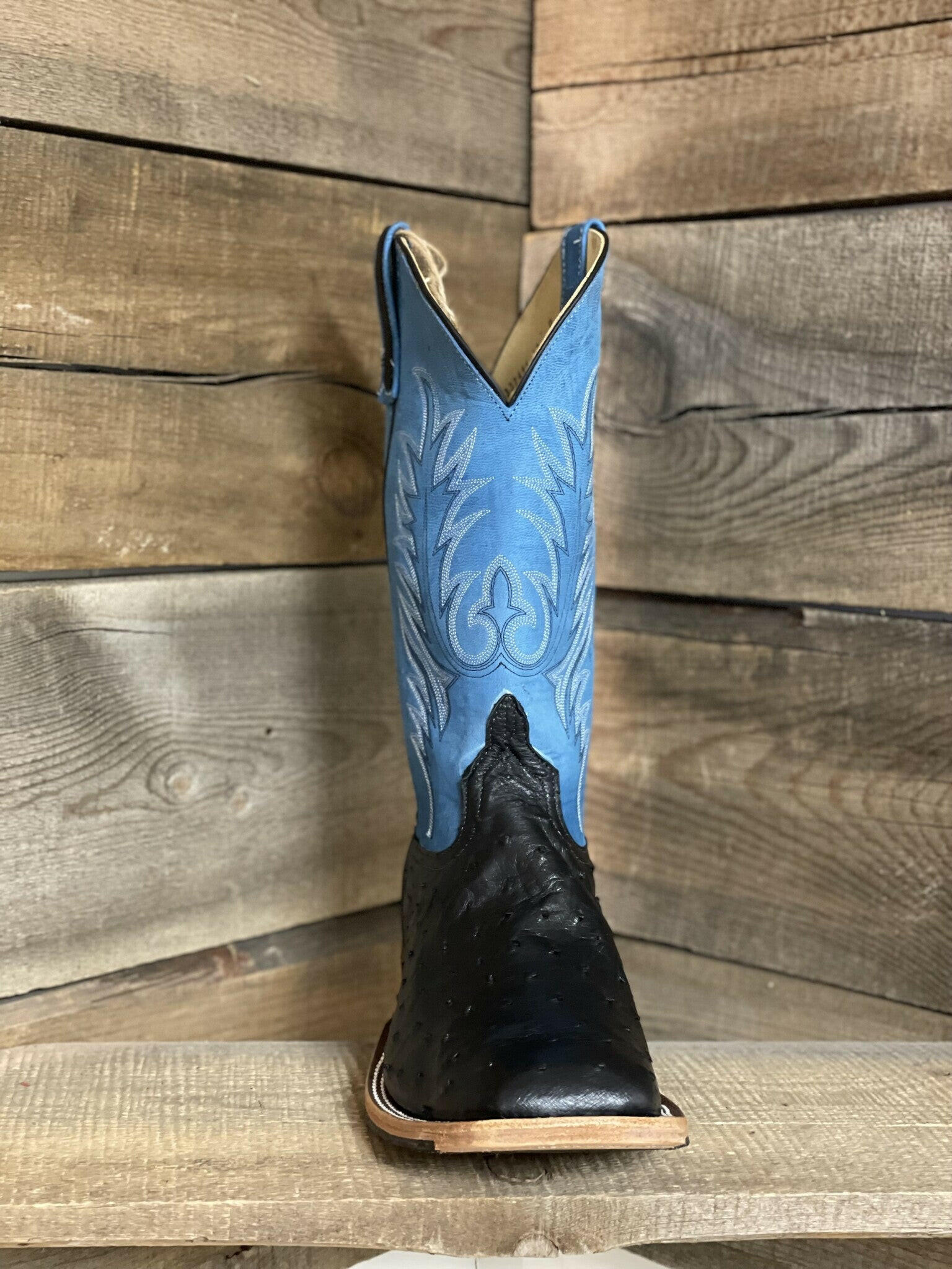 Anderson Bean Men's Black Full Quill Ostrich Boots.