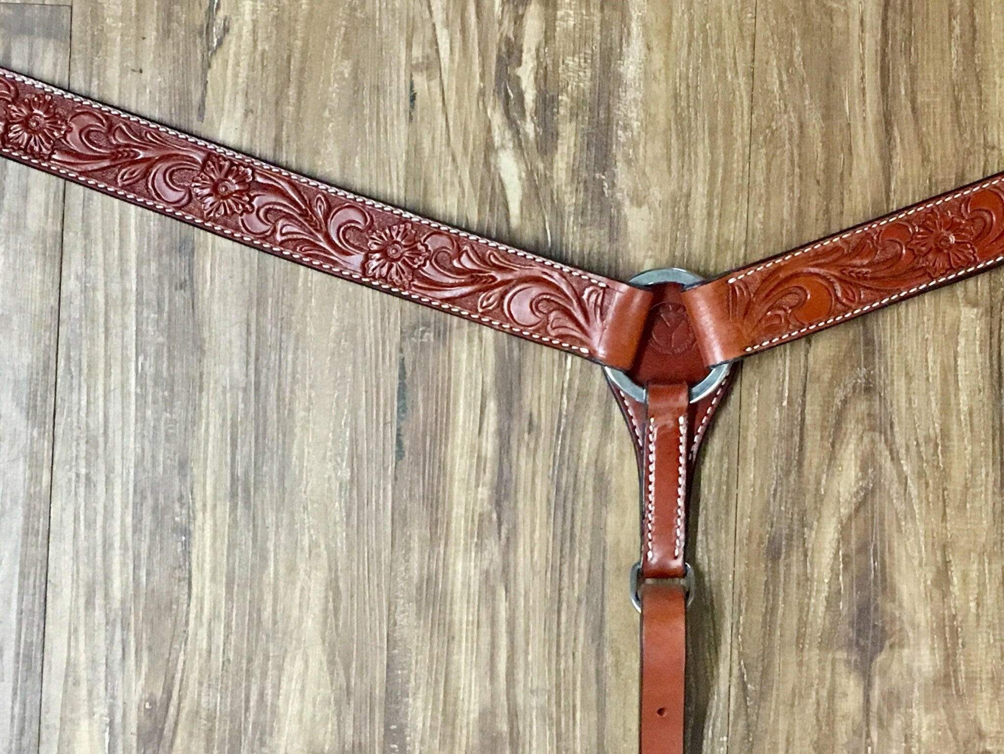 Circle Y Straight Floral Breast Collar.