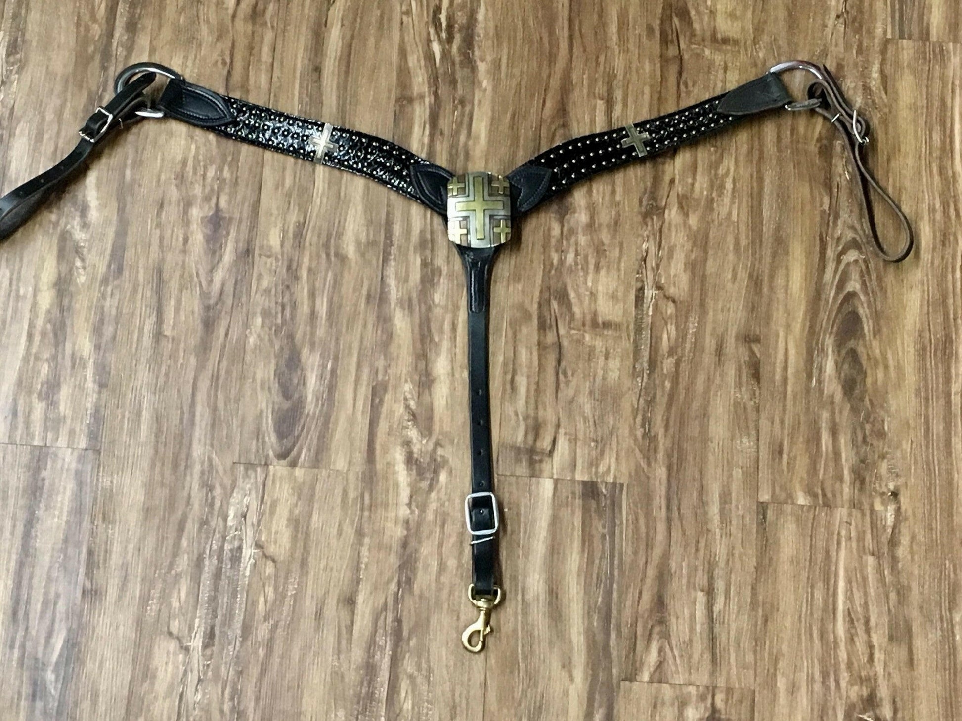 Black Snake Print with Crosses Breastcollar.