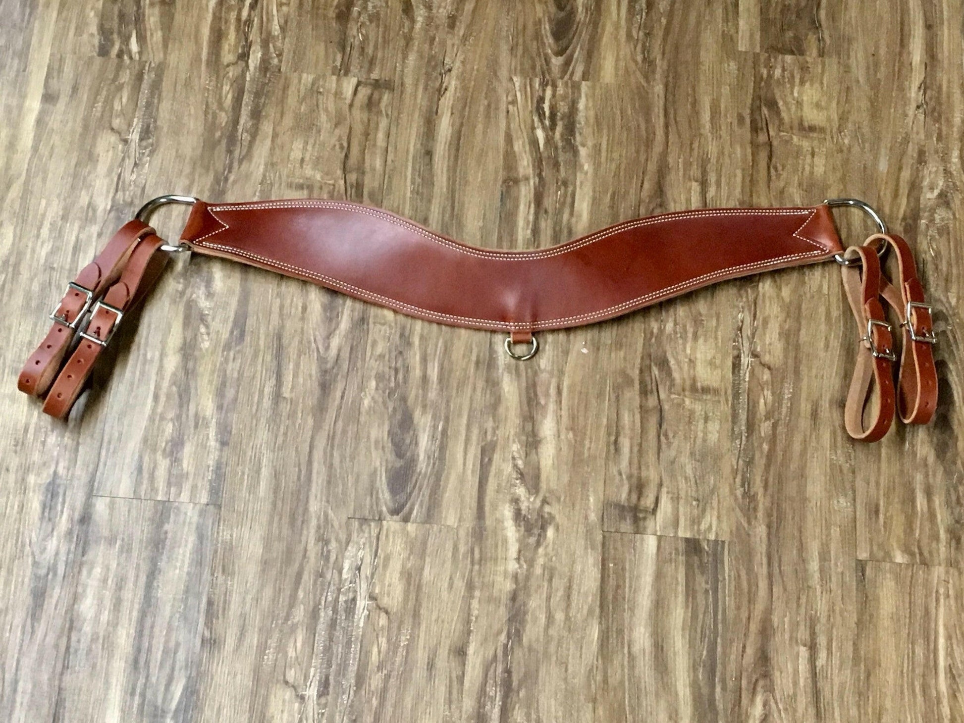 Berlin Chestnut Leather Steer Tripping Collar.