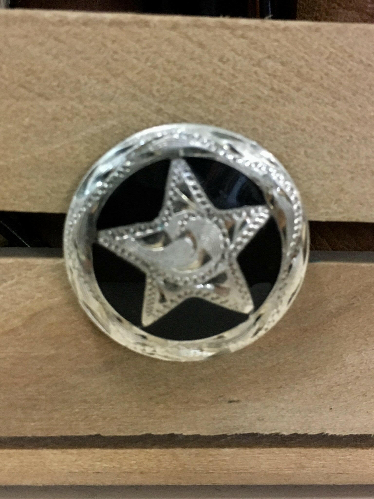 Medium Black Star Screw Conchos.