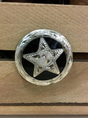 Medium Black Star Screw Conchos.