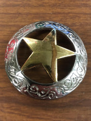 XLarge Silver/Gold Sheriff Star CS Concho.