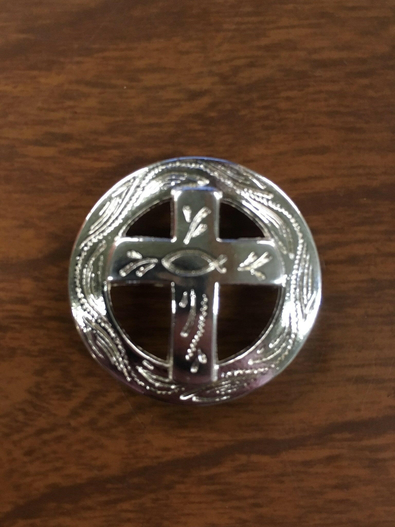Tandy's Medium Silver Engraved Cross CS Concho.