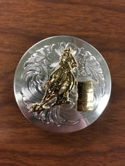 XLarge Silver and Gold Barrel Racer CS Concho.