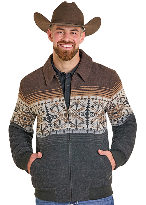 Powder River Men's Border Jacquard Bomber Jacket DM92C06166