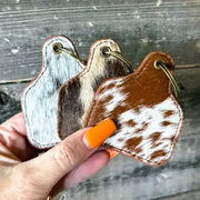 Countryside Cowhide Cow Tag Keychain