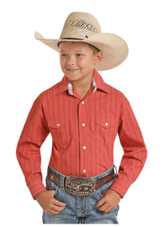 Panhandle Boy's Red Orange Patterned Shirt C0S5014 c5