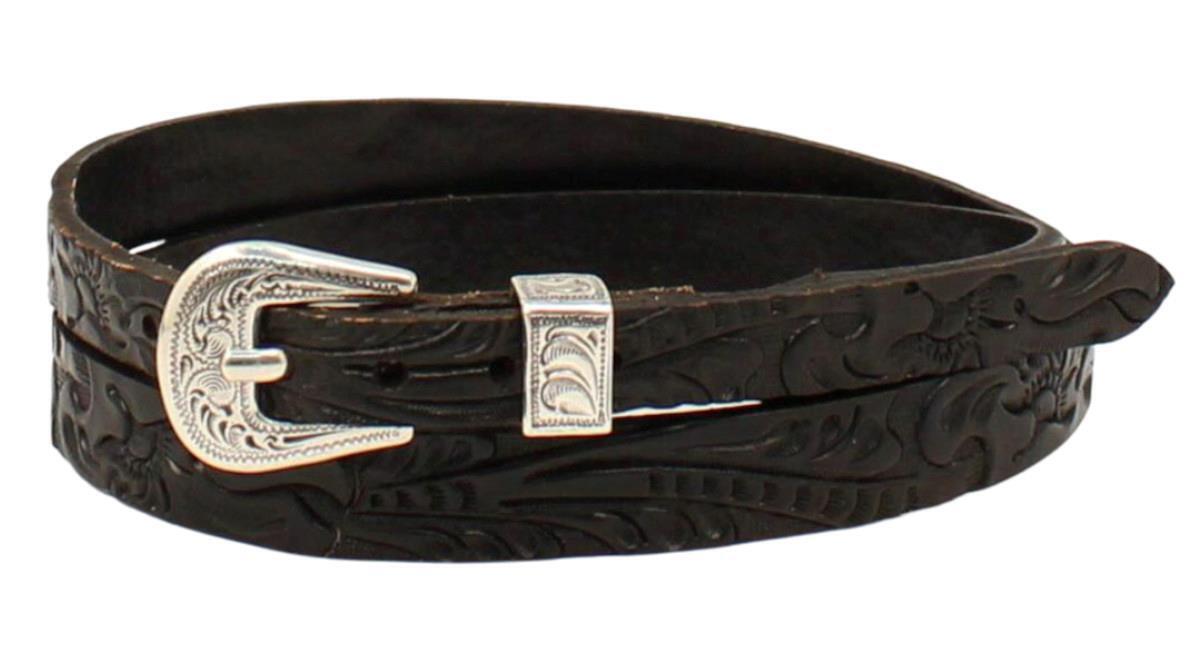 Twister Floral Tooled Black Hatband #0275101
