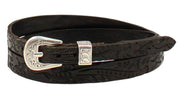 Twister Floral Tooled Black Hatband #0275101