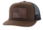 Hooey Liberty Roper Brown Trucker Cap with Leather Patch 2510T-BRBK