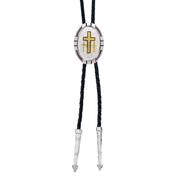 Montana Silversmiths Rope and Bar Triple Cross Bolo Tie BT26-855