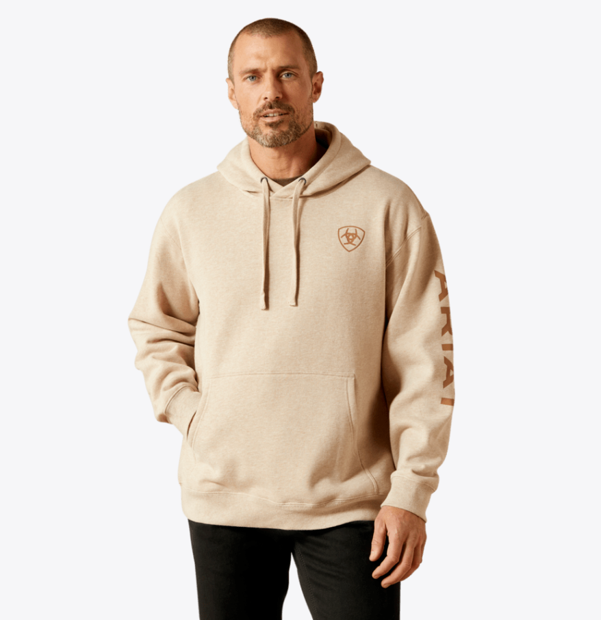 Ariat Men's Oatmeal Logo Hoodie 10065838