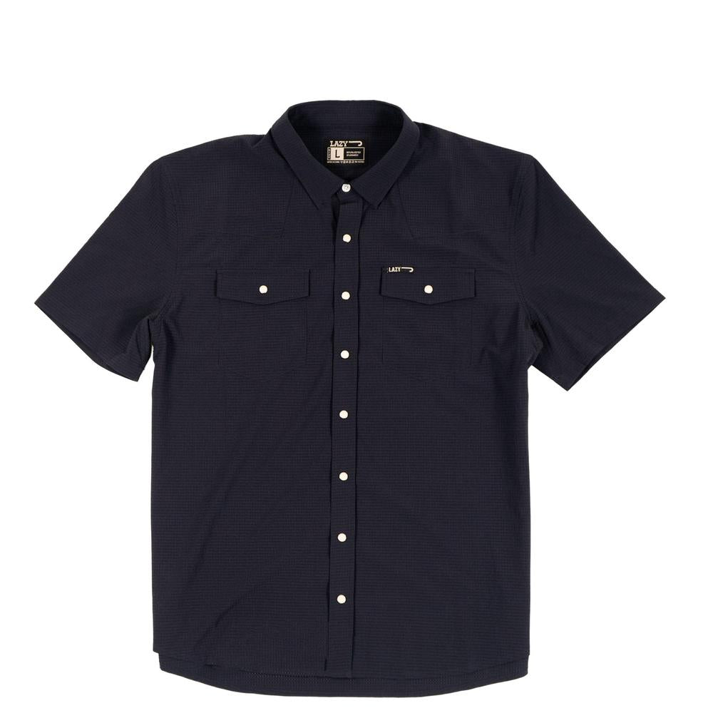 Lazy J Men's Airflow Black Short Sleeve Shirt LJPS-2508