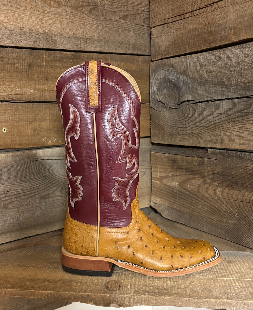 Anderson Bean Men's Tan Full Quill Ostrich Boot 360531