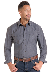Rock & Roll Men's Gray LS Snap RMN2S09544.