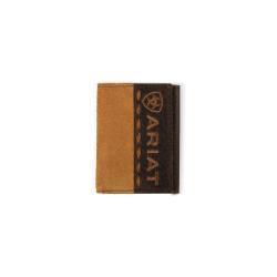 Ariat Rodeo Roughout Tan Trifold Wallet A3560908