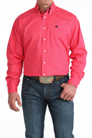 Cinch Men's Hot Pink Long Sleeve Shirt MTW1106045