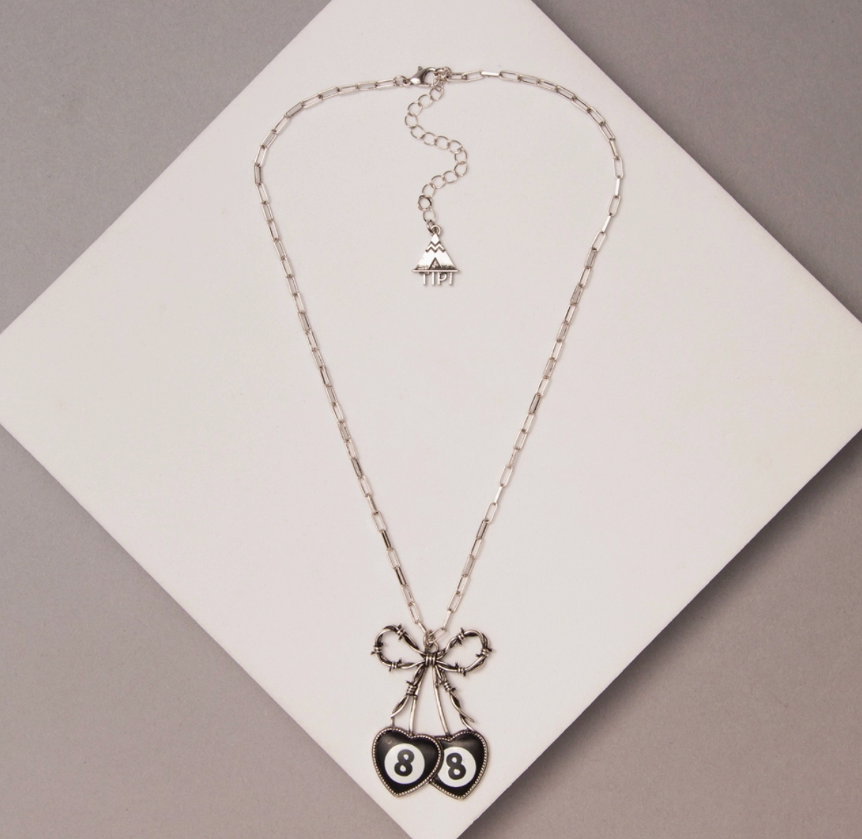 SP Sophia Collection Barbed Wire Heart 8 Ball Necklace N20334MUL