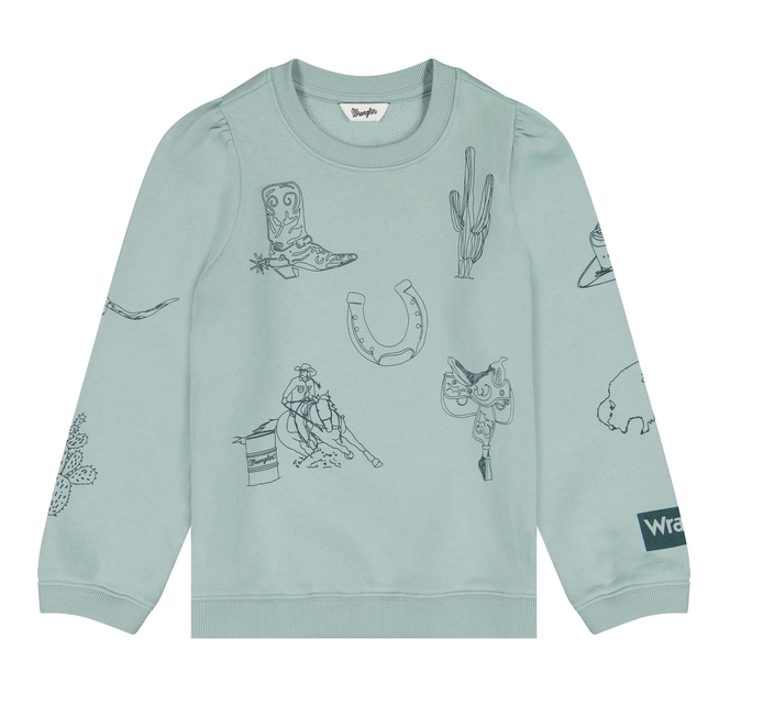 WRANGLER GIRLS CREW HOODIE BLU 2385510.