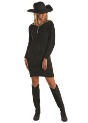 Rock & Roll Women's Black Chenille Knit Dress C3.