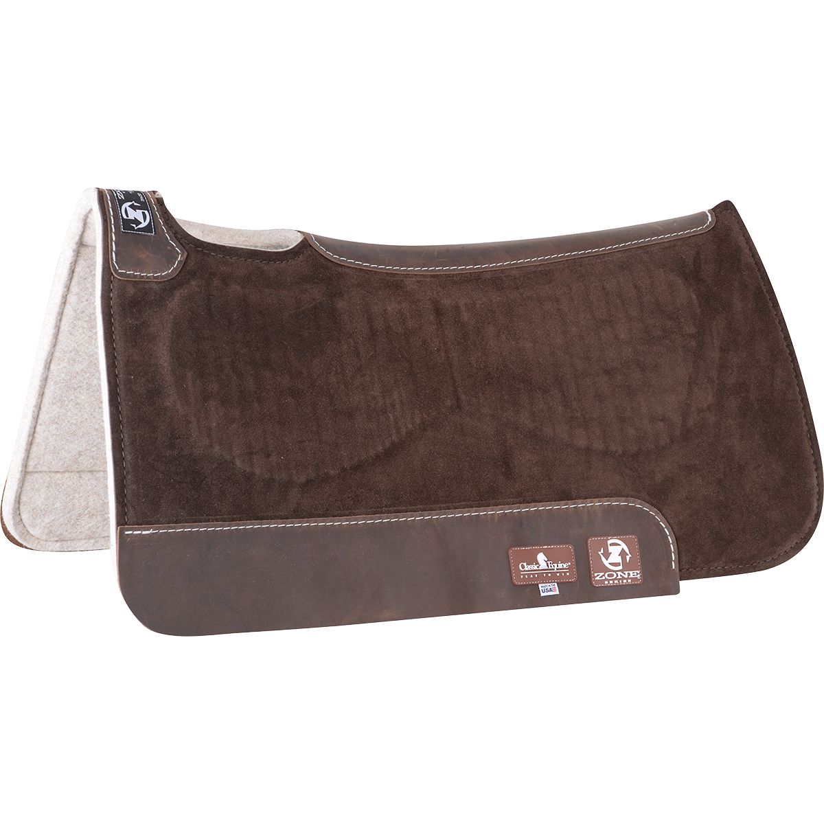 CE Zone Suede/ Felt 1” Saddle Pad 31”X32” ZSTCH.