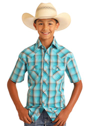 Rock & Roll Cowboy Boy's Plaid Snap Front Shirt