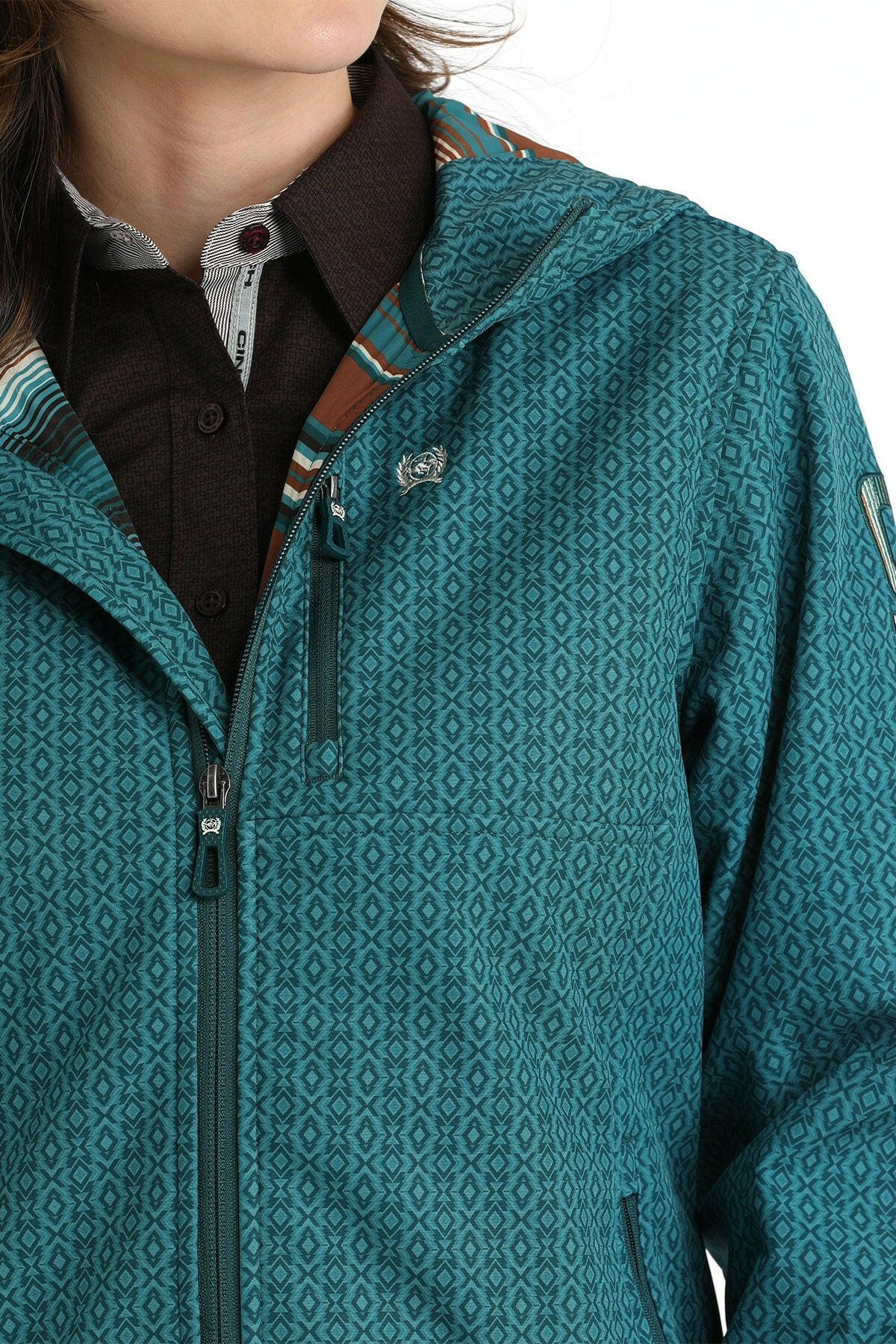 Cinch Women's Teal Bonded Hoodie.