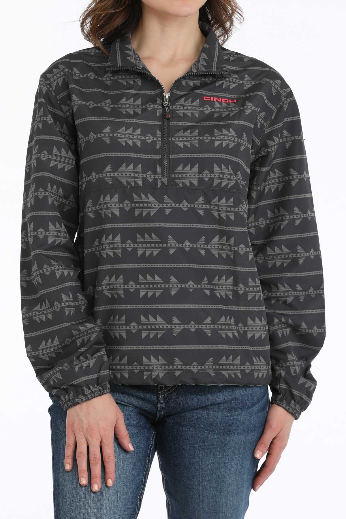 Cinch Women's Southwestern Print 1/2 Zip Windbreaker