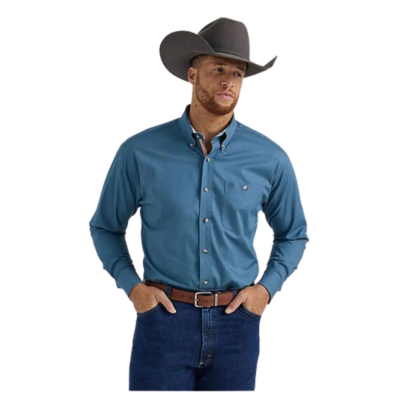 Wrangler Men's Teal George Strait Shirt 112344866