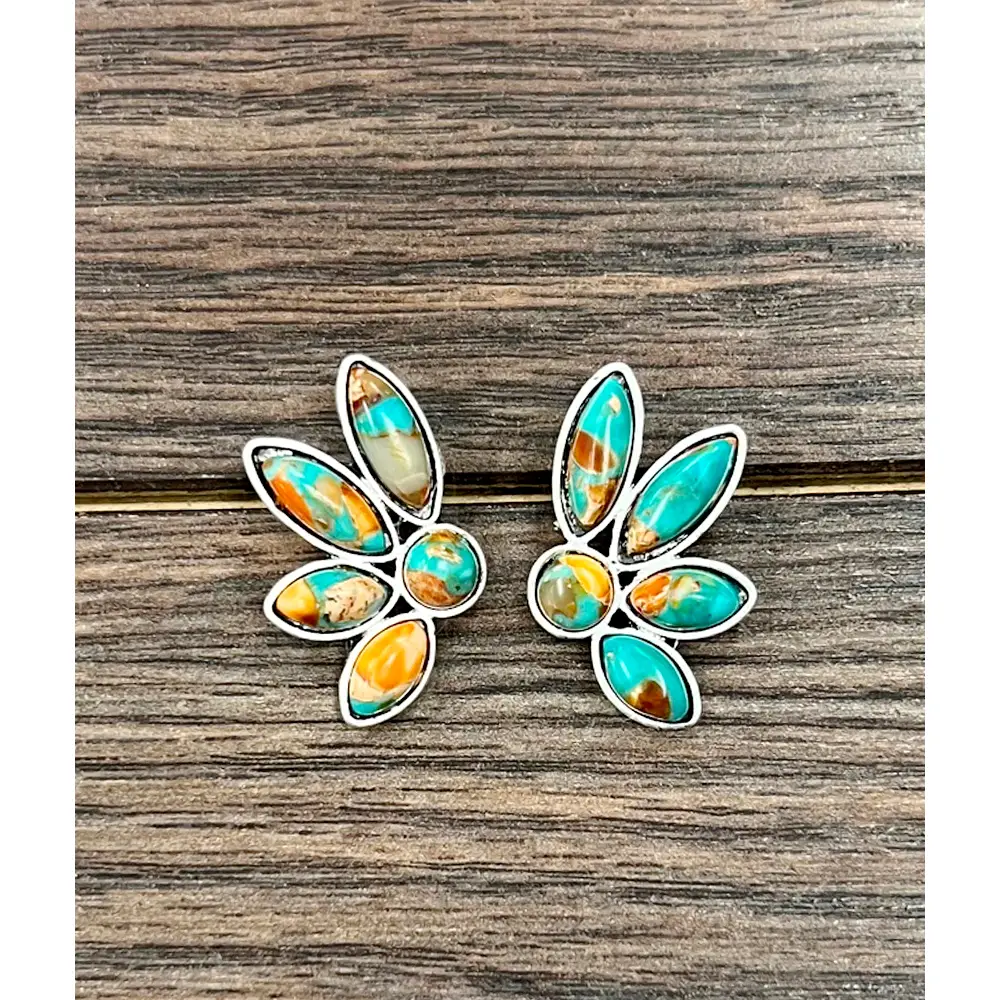 Isac Trading Western Gemstone Stud Earrings 726394