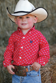 Cinch infant Boy's Red Long Sleeve Shirt mtw7062284
