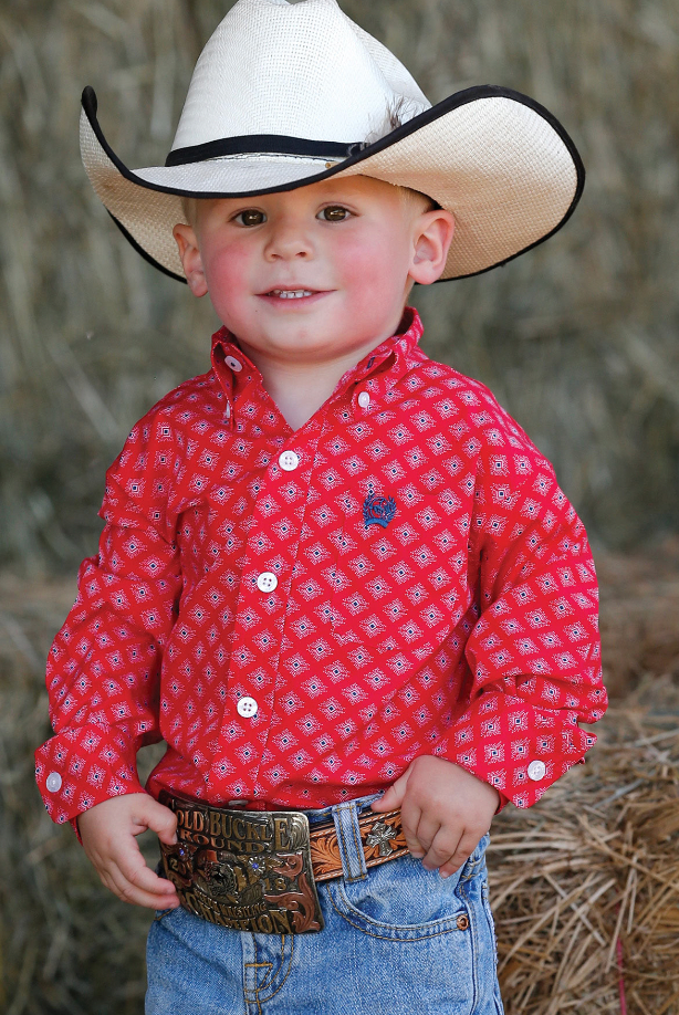 Cinch infant Boy's Red Long Sleeve Shirt mtw7062284