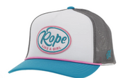 Hooey Rope Like A Girl White and Turquoise Trucker Cap 2491T-WHGY