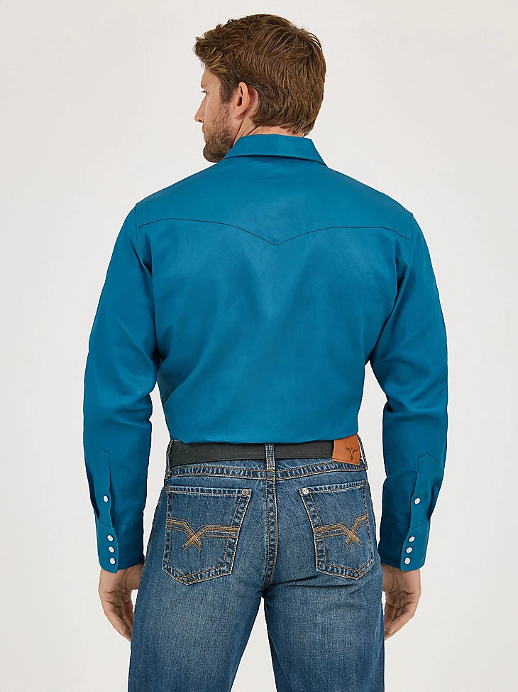 Wrangler Men's Cowboy Cut Firm Finish Snap Front Shirt.